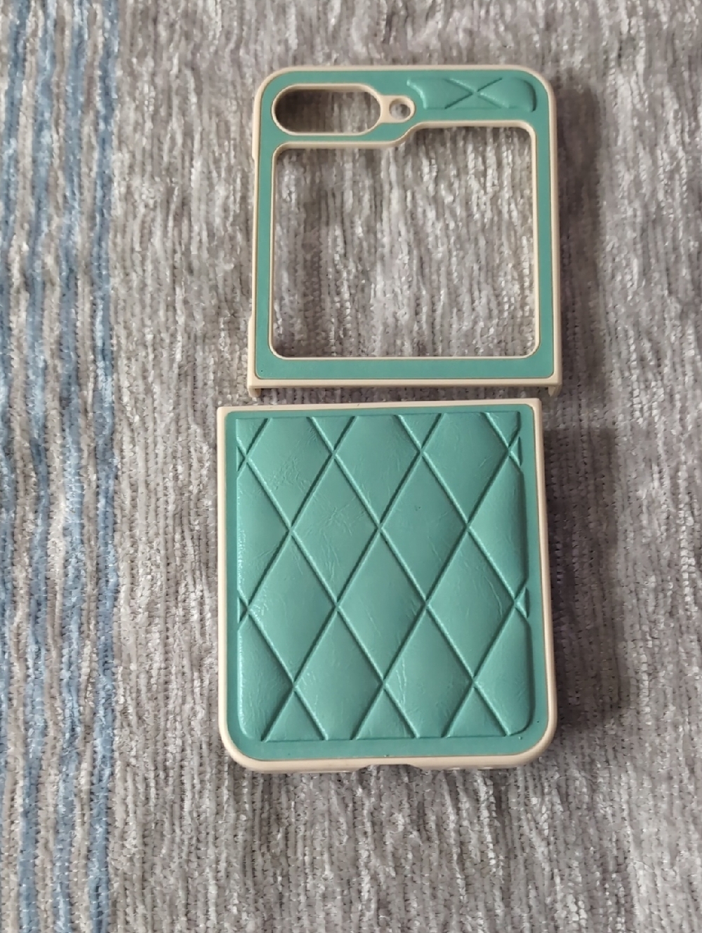 Samsung Galaxy Z Flip 6 Case Turquoise Quilted Two-Piece Phone Case